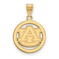 Sterling Silver Gold-plated LogoArt Auburn University Medium Circle Pendant