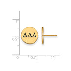 Sterling Silver Gold-plated LogoArt Delta Delta Delta Sorority Greek Letters Black Enamel Post Earrings