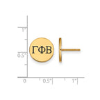 Sterling Silver Gold-plated LogoArt Gamma Phi Beta Sorority Greek Letters Black Enamel Post Earrings
