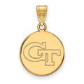 14k Gold LogoArt Georgia Institute of Technology G-T Medium Disc Pendant