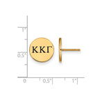 Sterling Silver Gold-plated LogoArt Kappa Kappa Gamma Sorority Greek Letters Black Enamel Post Earrings