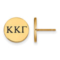 Sterling Silver Gold-plated LogoArt Kappa Kappa Gamma Sorority Greek Letters Black Enamel Post Earrings