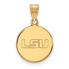 10k Gold LogoArt Louisiana State University L-S-U Medium Disc Pendant