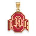 Sterling Silver Gold-plated LogoArt The Ohio State University Large Enameled Pendant