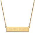 Sterling Silver Gold-plated NHL LogoArt San Jose Sharks Small Bar 18 inch Necklace