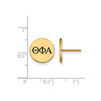 Sterling Silver Gold-plated LogoArt Theta Phi Alpha Sorority Greek Letters Black Enamel Post Earrings