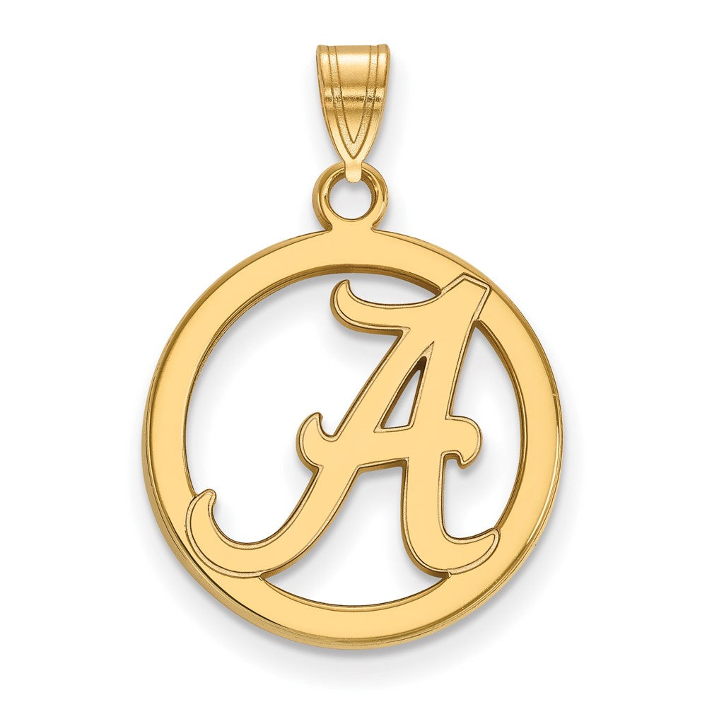 Sterling Silver Gold-plated LogoArt University of Alabama Medium Letter A Circle Pendant