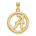 Sterling Silver Gold-plated LogoArt University of Alabama Medium Letter A Circle Pendant