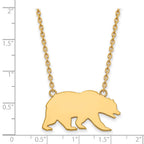 10k Gold LogoArt University of California Berkeley Bear Large Pendant 18 inch Necklace