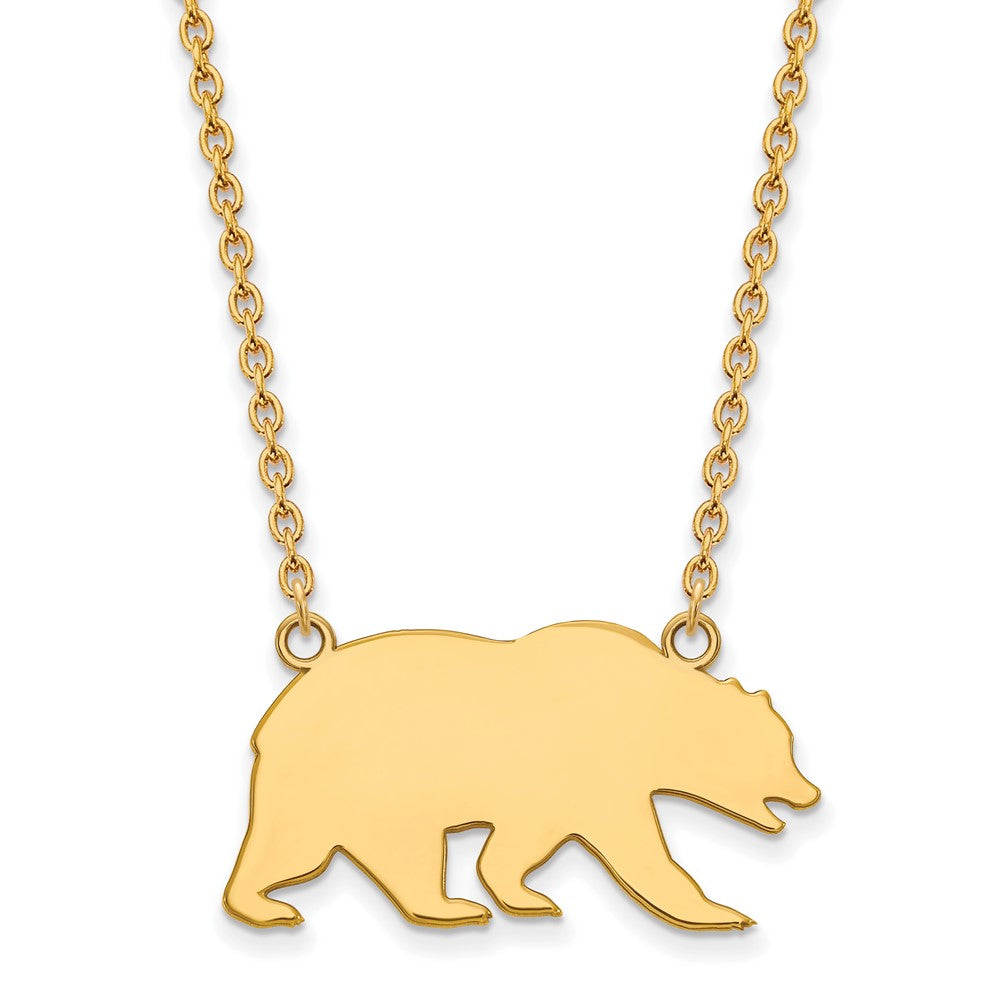 10k Gold LogoArt University of California Berkeley Bear Large Pendant 18 inch Necklace