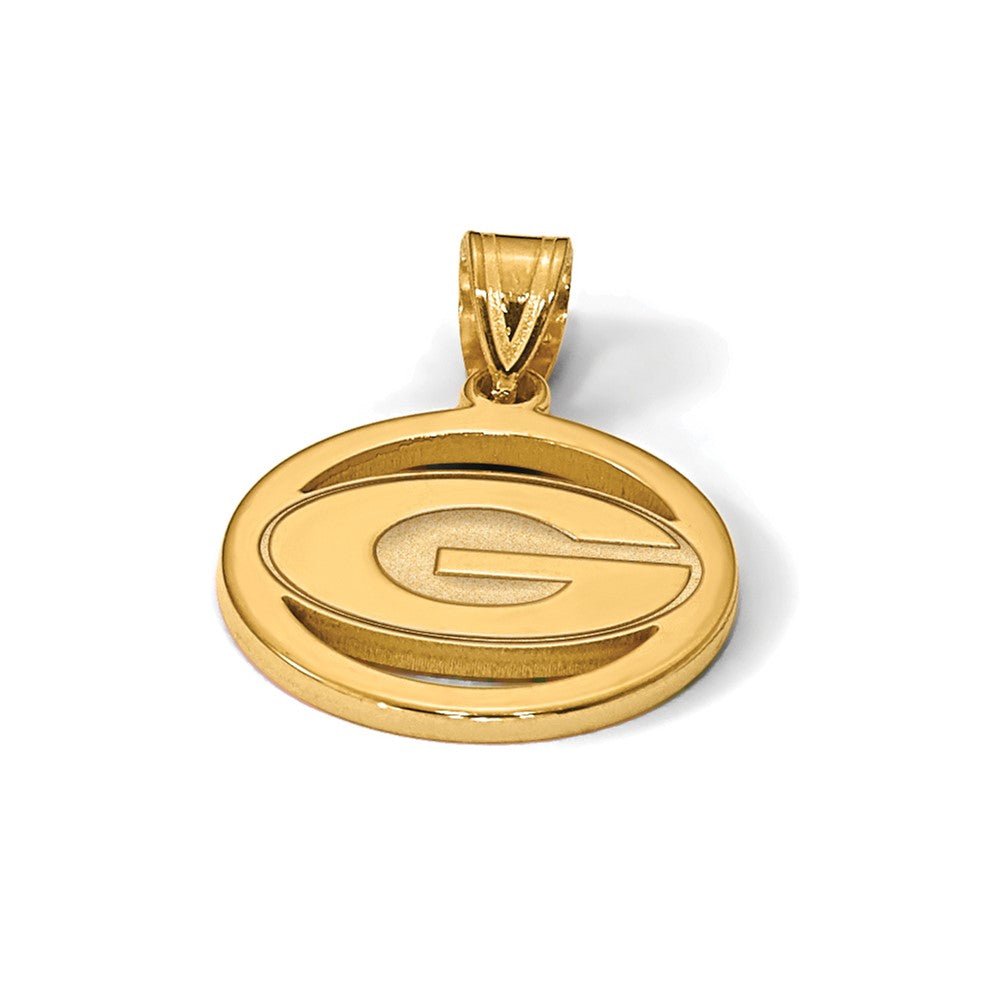 Sterling Silver Gold-plated LogoArt University of Georgia Letter G Small Circle Pendant
