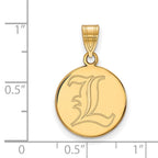 10k Gold LogoArt University of Louisville Letter L Medium Disc Pendant