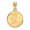 10k Gold LogoArt University of Louisville Letter L Medium Disc Pendant