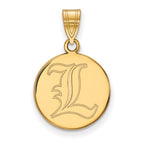 10k Gold LogoArt University of Louisville Letter L Medium Disc Pendant