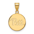 Sterling Silver Gold-plated LogoArt University of Pittsburgh Medium Disc Pendant
