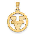 Sterling Silver Gold-plated LogoArt University of Virginia Small Circle Pendant