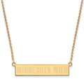 Sterling Silver Gold-plated NHL LogoArt Minnesota Wild Small Bar 18 inch Necklace