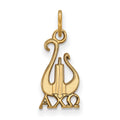 Sterling Silver Gold-plated LogoArt Alpha Chi Omega Sorority Symbol Small Pendant