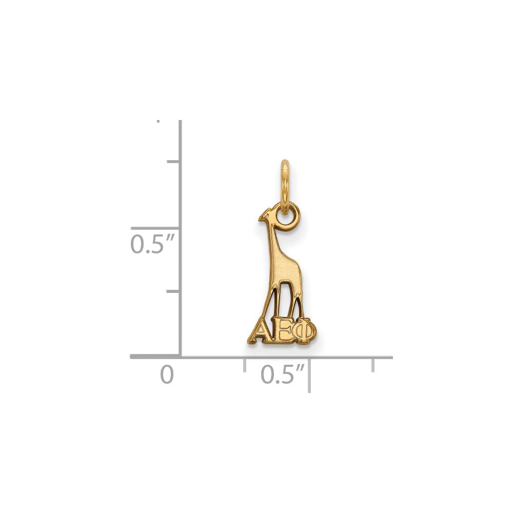 Sterling Silver Gold-plated LogoArt Alpha Epsilon Phi Sorority Symbol Extra Small Pendant