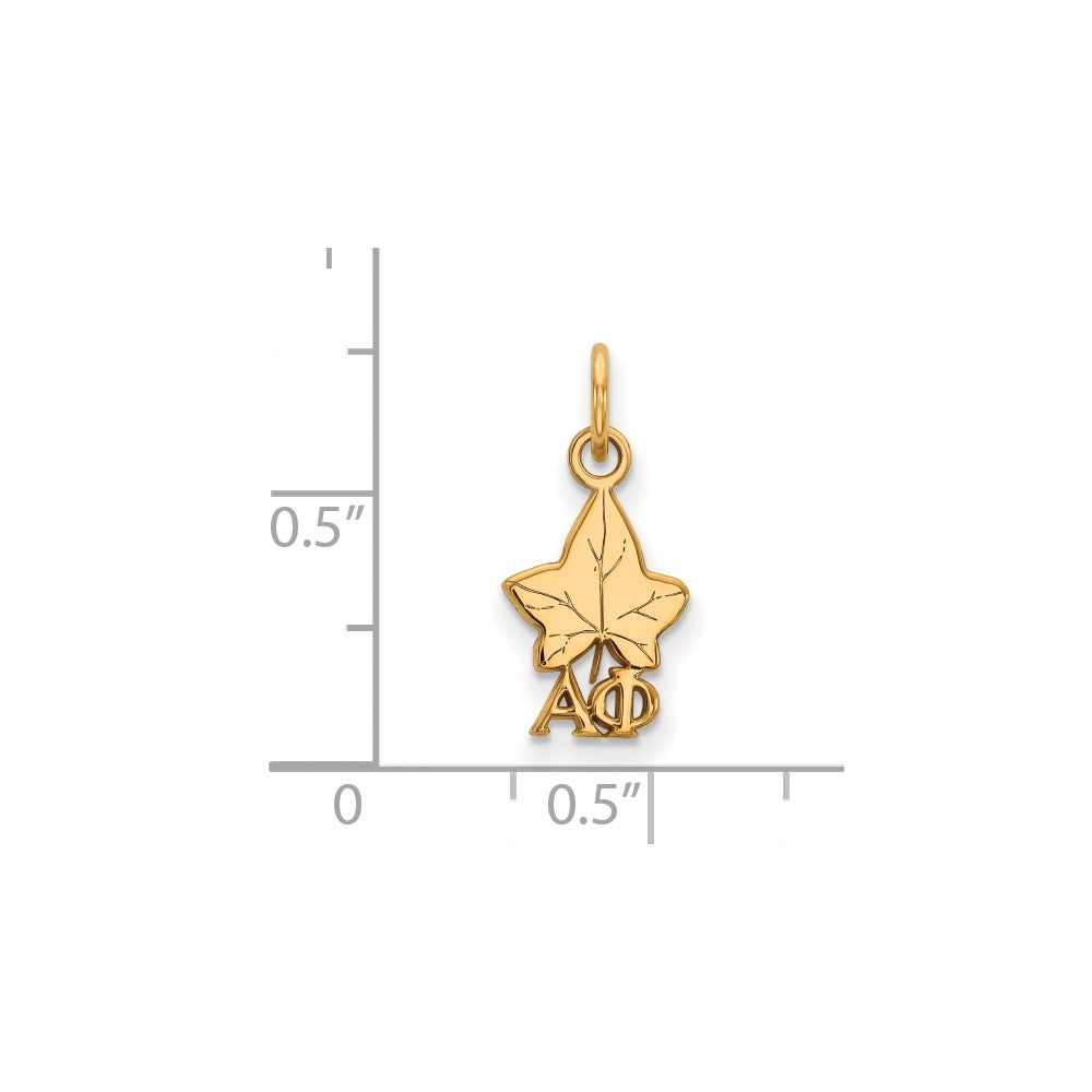 Sterling Silver Gold-plated LogoArt Alpha Phi Sorority Symbol Extra Small Pendant