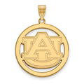 Sterling Silver Gold-plated LogoArt Auburn University Extra Large Circle Pendant