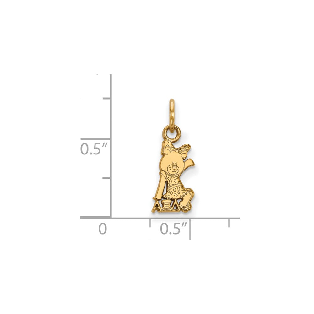 Sterling Silver Gold-plated LogoArt Alpha Xi Delta Sorority Symbol Extra Small Pendant