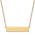 Sterling Silver Gold-plated NHL LogoArt Washington Capitals Small Bar 18 inch Necklace