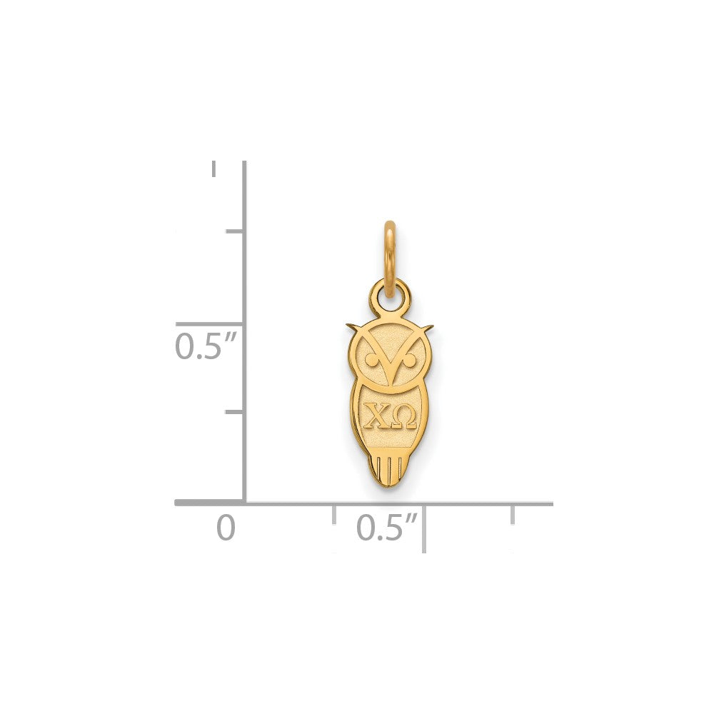 Sterling Silver Gold-plated LogoArt Chi Omega Sorority Symbol Extra Small Pendant