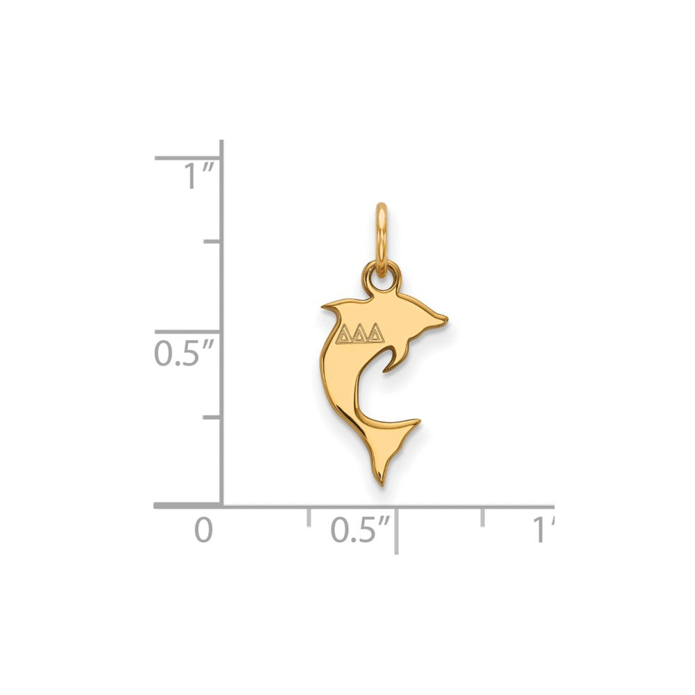Sterling Silver Gold-plated LogoArt Delta Delta Delta Sorority Symbol Extra Small Pendant