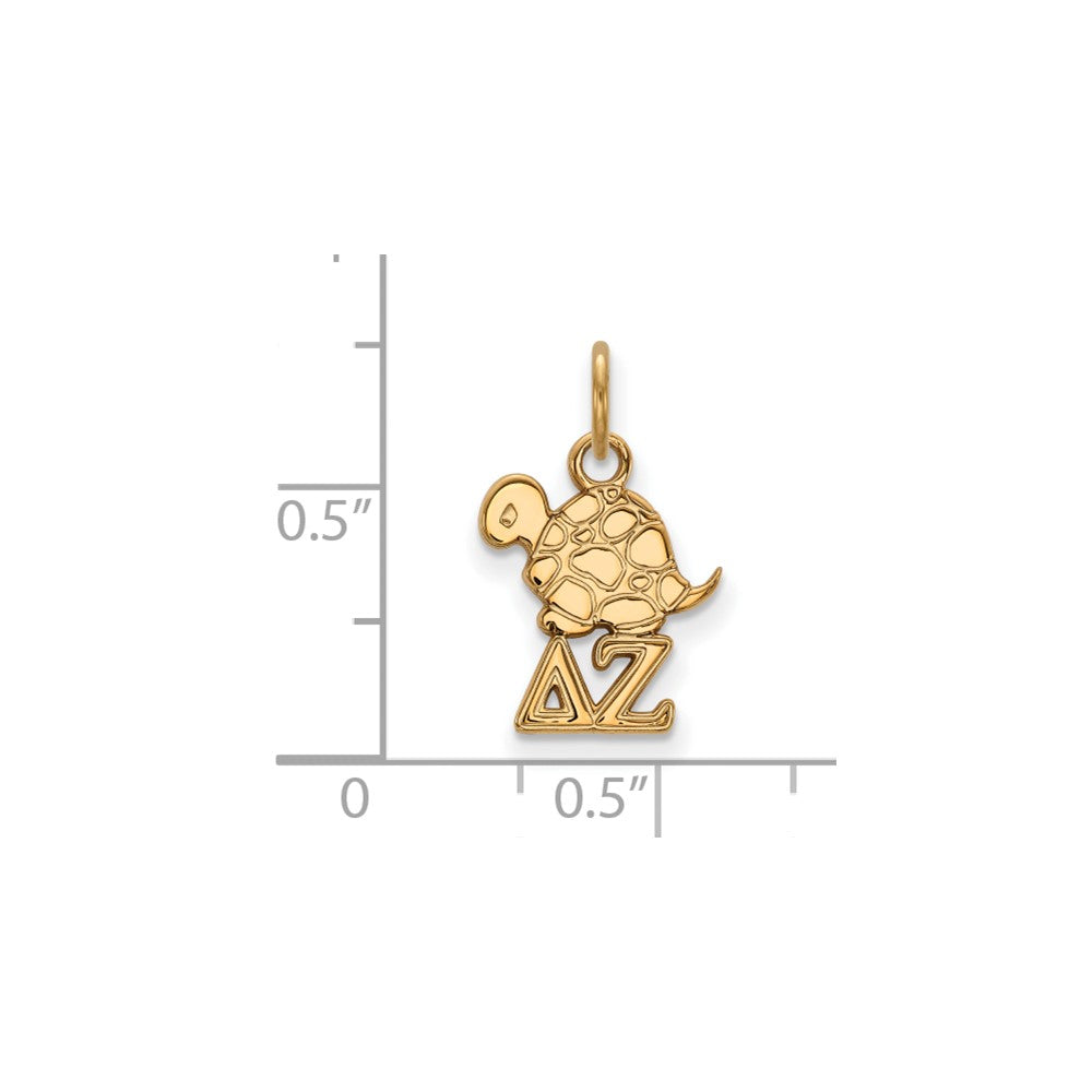 Sterling Silver Gold-plated LogoArt Delta Zeta Sorority Symbol Extra Small Pendant
