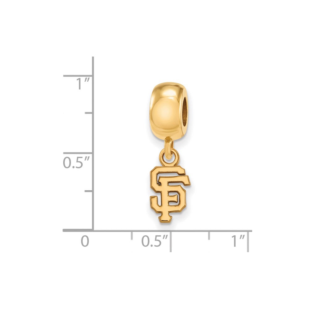 Sterling Silver Gold Plated Major League Baseball LogoArt San Francisco Giants Extra Small Dangle