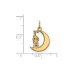 Sterling Silver Gold-plated LogoArt Gamma Phi Beta Sorority Symbol Extra Small Pendant