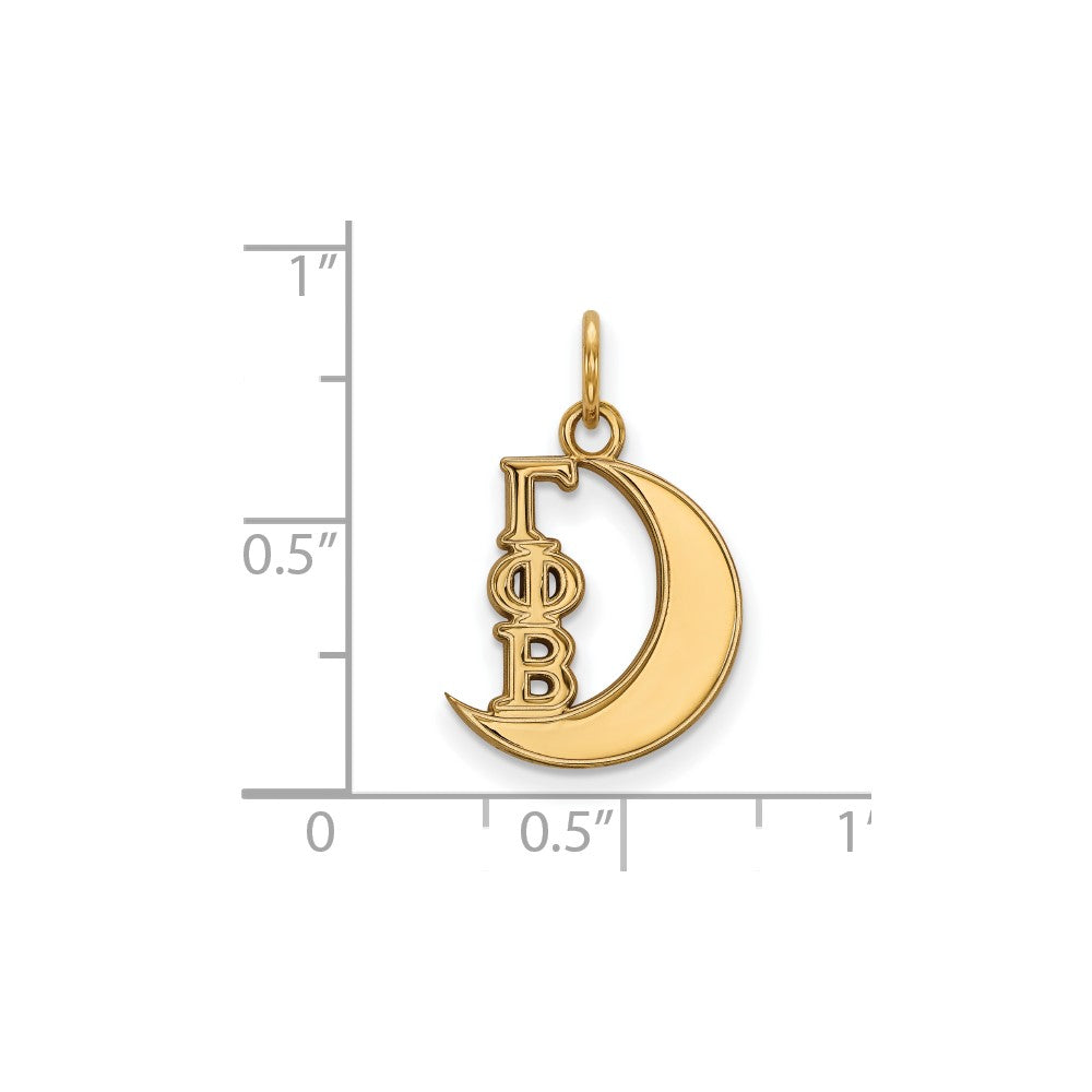Sterling Silver Gold-plated LogoArt Gamma Phi Beta Sorority Symbol Extra Small Pendant