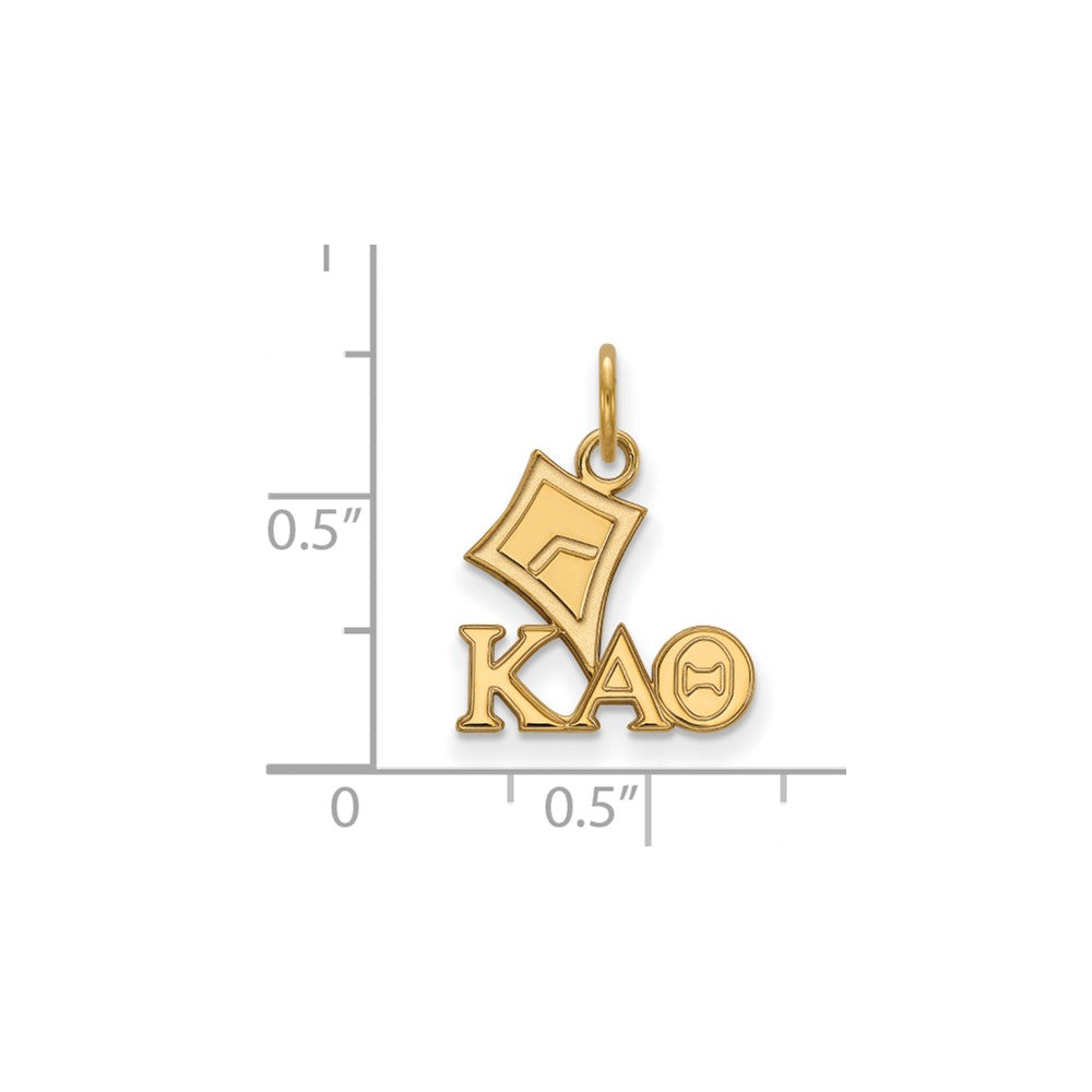 Sterling Silver Gold-plated LogoArt Kappa Alpha Theta Sorority Symbol Extra Small Pendant