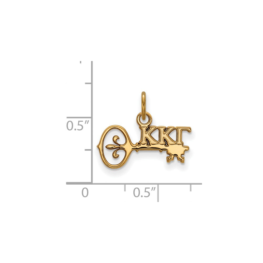 Sterling Silver Gold-plated LogoArt Kappa Kappa Gamma Sorority Symbol Extra Small Pendant