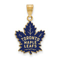Sterling Silver Gold-plated NHL LogoArt Toronto Maple Leafs Large Enameled Pendant