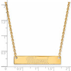 Sterling Silver Gold-plated LogoArt Miami University Ohio Small Bar 18 inch Necklace