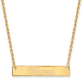 14k Gold LogoArt Miami University Ohio Small Bar 18 inch Necklace