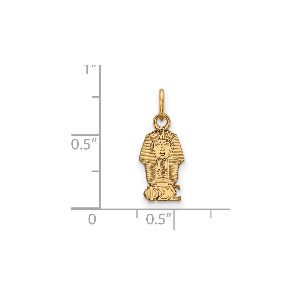 Sterling Silver Gold-plated LogoArt Phi Sigma Sigma Sorority Symbol Extra Small Pendant