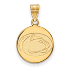 10k Gold LogoArt Penn State University Lion Medium Disc Pendant
