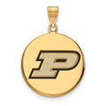 Sterling Silver Gold-plated LogoArt Purdue University Letter P Large Enameled Disc Pendant
