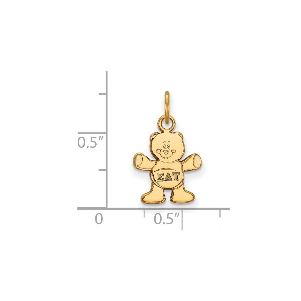 Sterling Silver Gold-plated LogoArt Sigma Delta Tau Sorority Symbol Extra Small Pendant