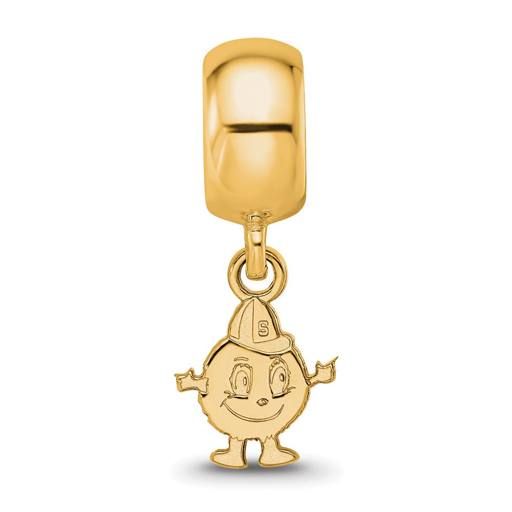 Sterling Silver Gold-plated LogoArt Syracuse University Mascot Extra Small Dangle Bead Charm