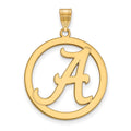 Sterling Silver Gold-plated LogoArt University of Alabama Extra Large Letter A Circle Pendant