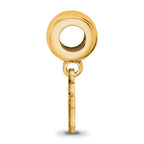 Sterling Silver Gold-plated LogoArt University of Colorado C-U Extra Small Dangle Bead Charm