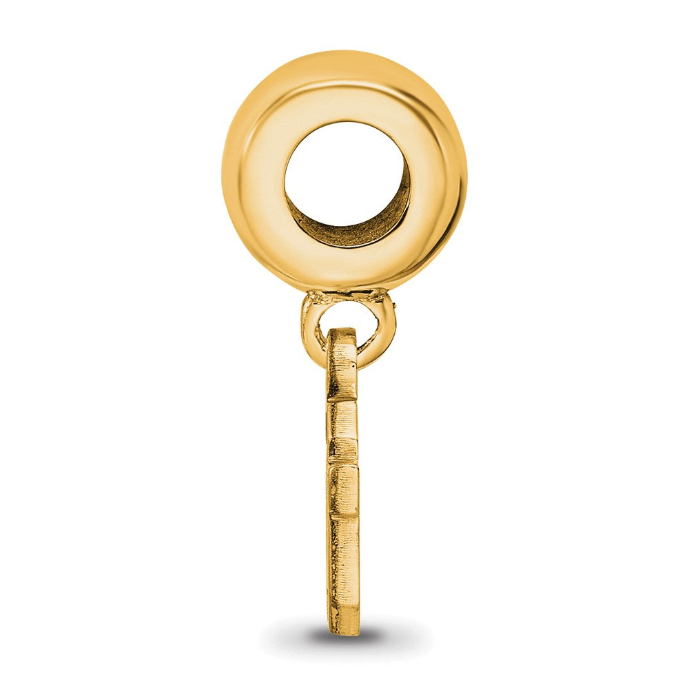 Sterling Silver Gold-plated LogoArt University of Colorado C-U Extra Small Dangle Bead Charm