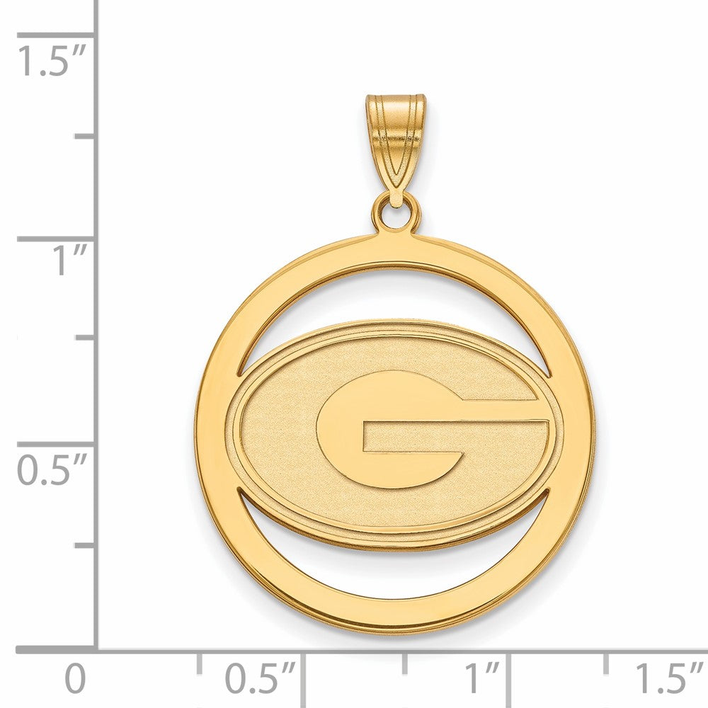 Sterling Silver Gold-plated LogoArt University of Georgia Letter G Large Circle Pendant