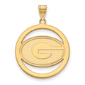 Sterling Silver Gold-plated LogoArt University of Georgia Letter G Large Circle Pendant