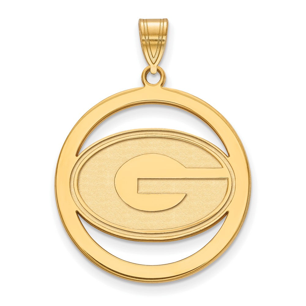 Sterling Silver Gold-plated LogoArt University of Georgia Letter G Large Circle Pendant