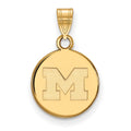 10k Gold LogoArt University of Michigan Letter M Small Disc Pendant